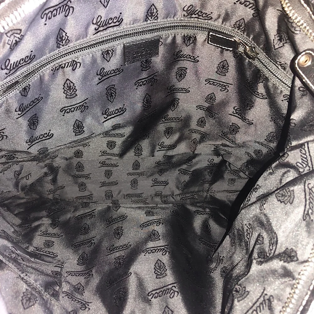 GUCCI Supreme Hysteria Black Leather Oversized Messenger Bag
